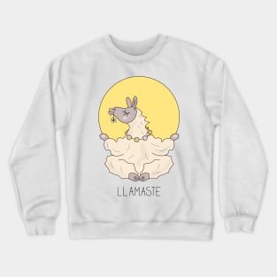 Llamaste illustration - cute llama meditating Crewneck Sweatshirt